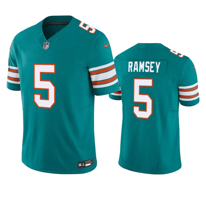 Miami Dolphins #5 Jalen Ramsey Aqua 2023 F.U.S.E Vapor Limited Stitched Football Jersey